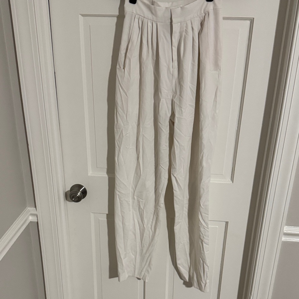 Ronny Kobo Collection Cream Pleated Pants
